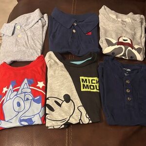 Bundle of 6 boys size 4T & 5T shirts.